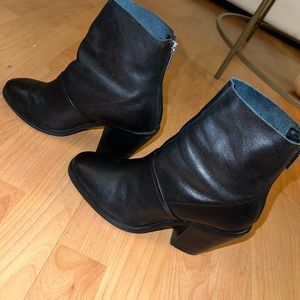 Round Toe bootie with block heel.